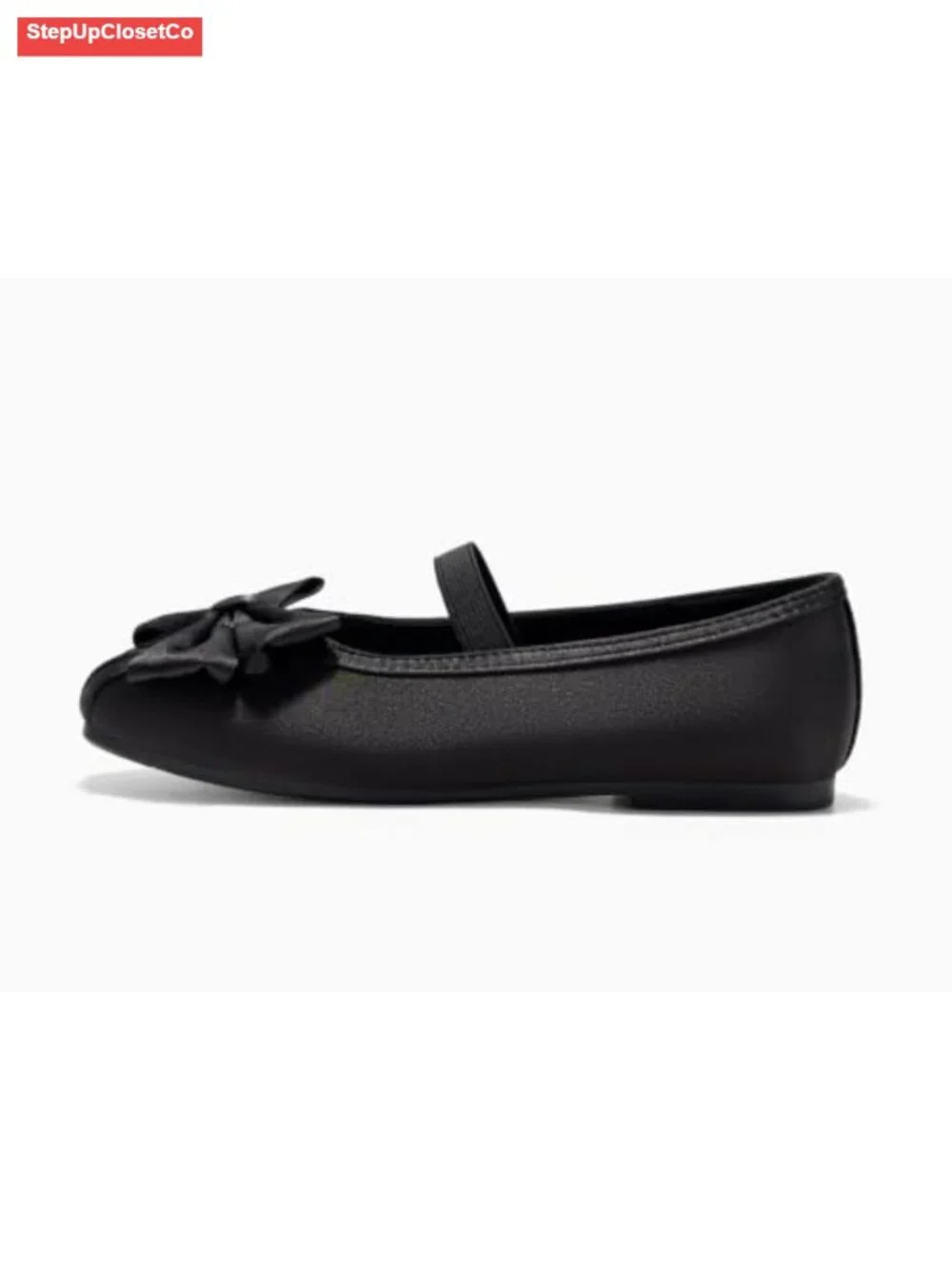 Girls Satin Ballet Flats Square Toe Bow Mary Jane Dress Shoes